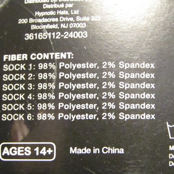 Socks | Shoe Size 8-12 | 6-Pair | Casual Crew | Ghost Faces | Uni-Sex - Picture 4 of 5